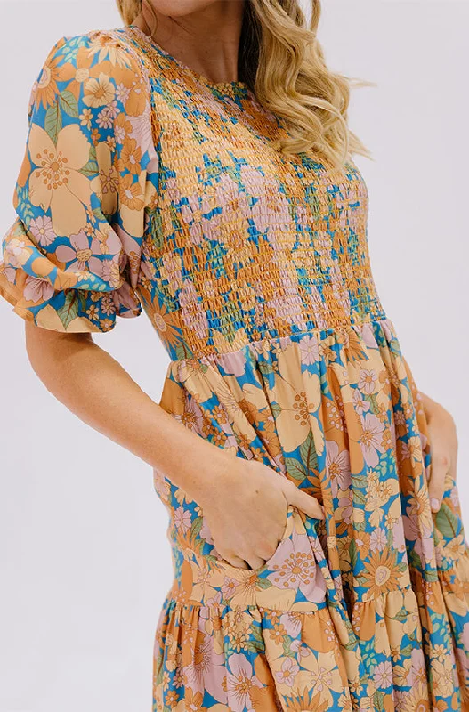 Wardrobe Essentials Calliope Retro Floral Dress - DM Exclusive - Maternity Friendly - FINAL FEW