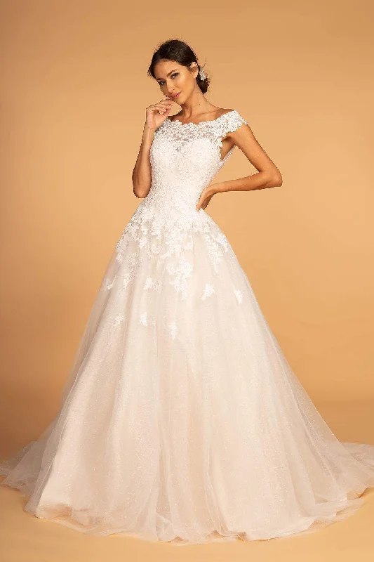 Best-Sellers GLS by Gloria - GL2596 Scalloped Bateau Neck Lace Ballgown