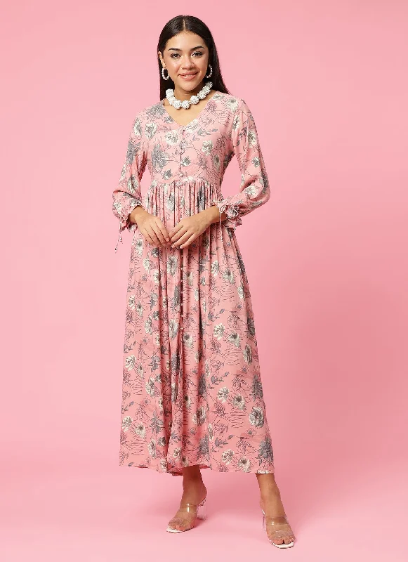 Fashion For Every Occasion Women Pink Floral Printed Dress