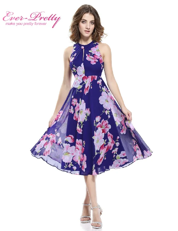 Travel Essentials Short Cocktail Dresses  Plus Size Ever Pretty AP05452 2016 Summer Flower Floral Print Dress Formal Party Gowns Cocktail Dress