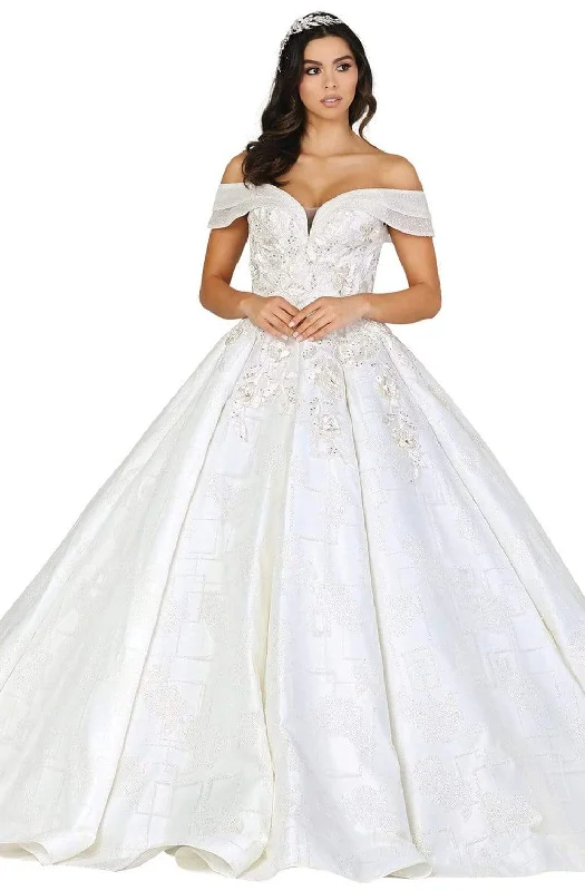 End Of Season Sale Dancing Queen - 153 Embellished Off-Shoulder Ballgown With Train