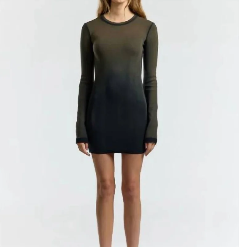 Evening Elegance Verona Crew Mini Dress In Carbon Cast