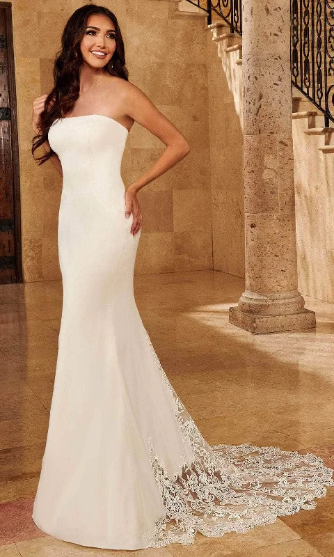 Chic Styles Mary's Bridal MB2131 - Strapless Straight Across Neck Bridal Gown