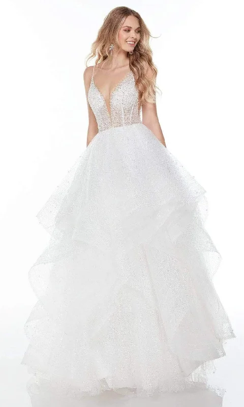 Sophisticated Fashion Alyce Paris - 61107 Pearl Beaded Organza A-Line Gown