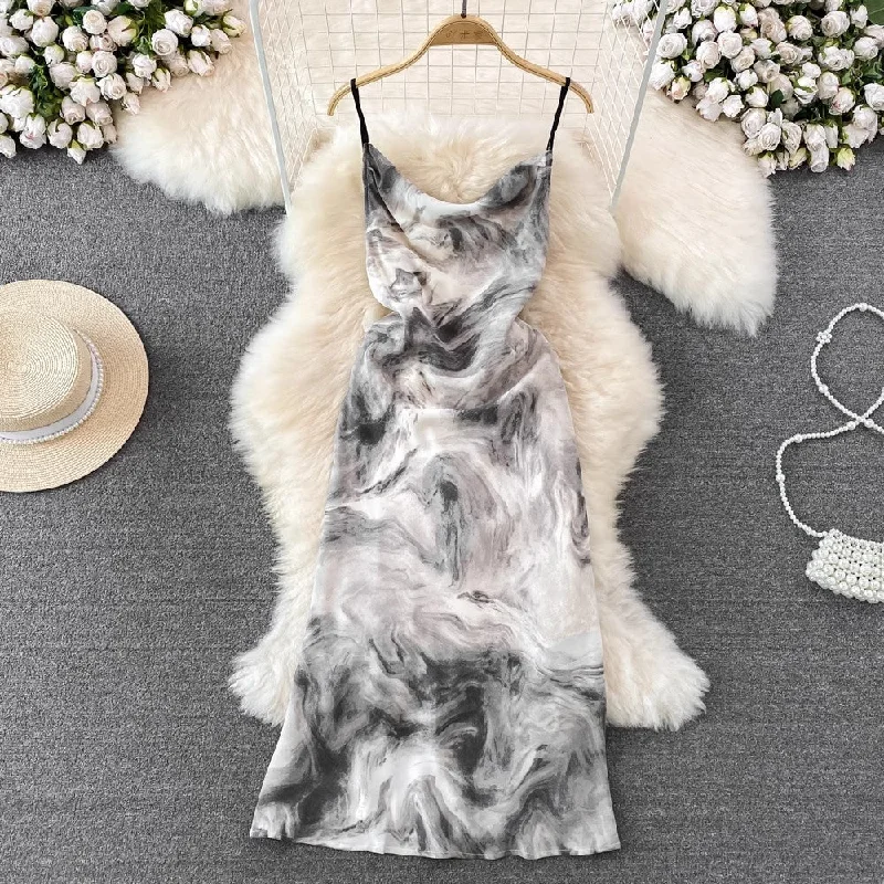 Latest Fashion New Chinese Style Backless Sleeveless A-Line Dress     S4295