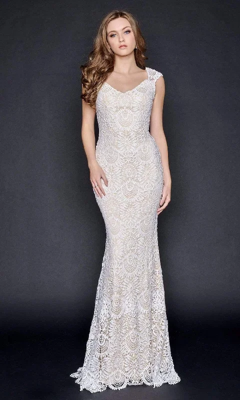 Comfort Meets Fashion Nina Canacci - 3171 Cap Sleeves Embroidered Gown