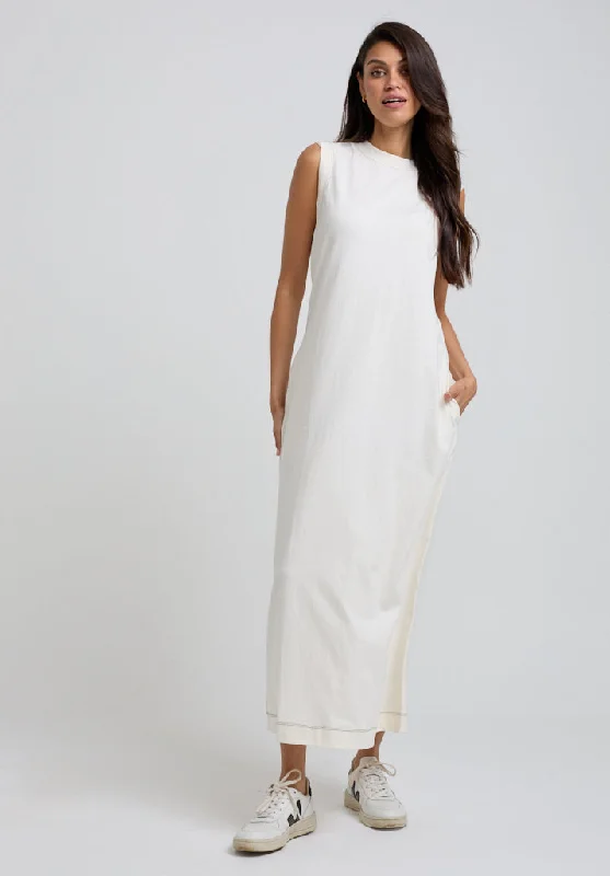 Women's Fashion Hotspots Kerri Sleeveless Jersey Maxi Dress In Cream