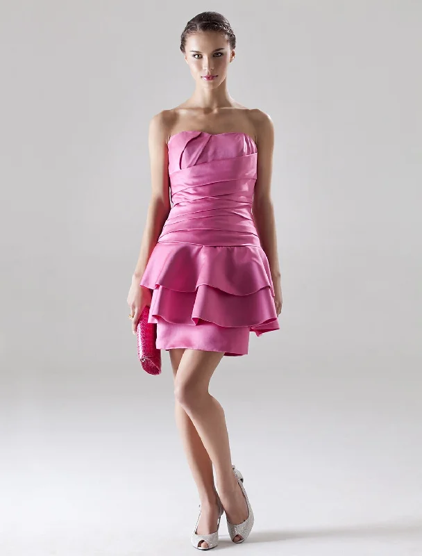 Fashion Sale A-Line Dress Homecoming Short / Mini Sleeveless Sweetheart Satin with Side Draping