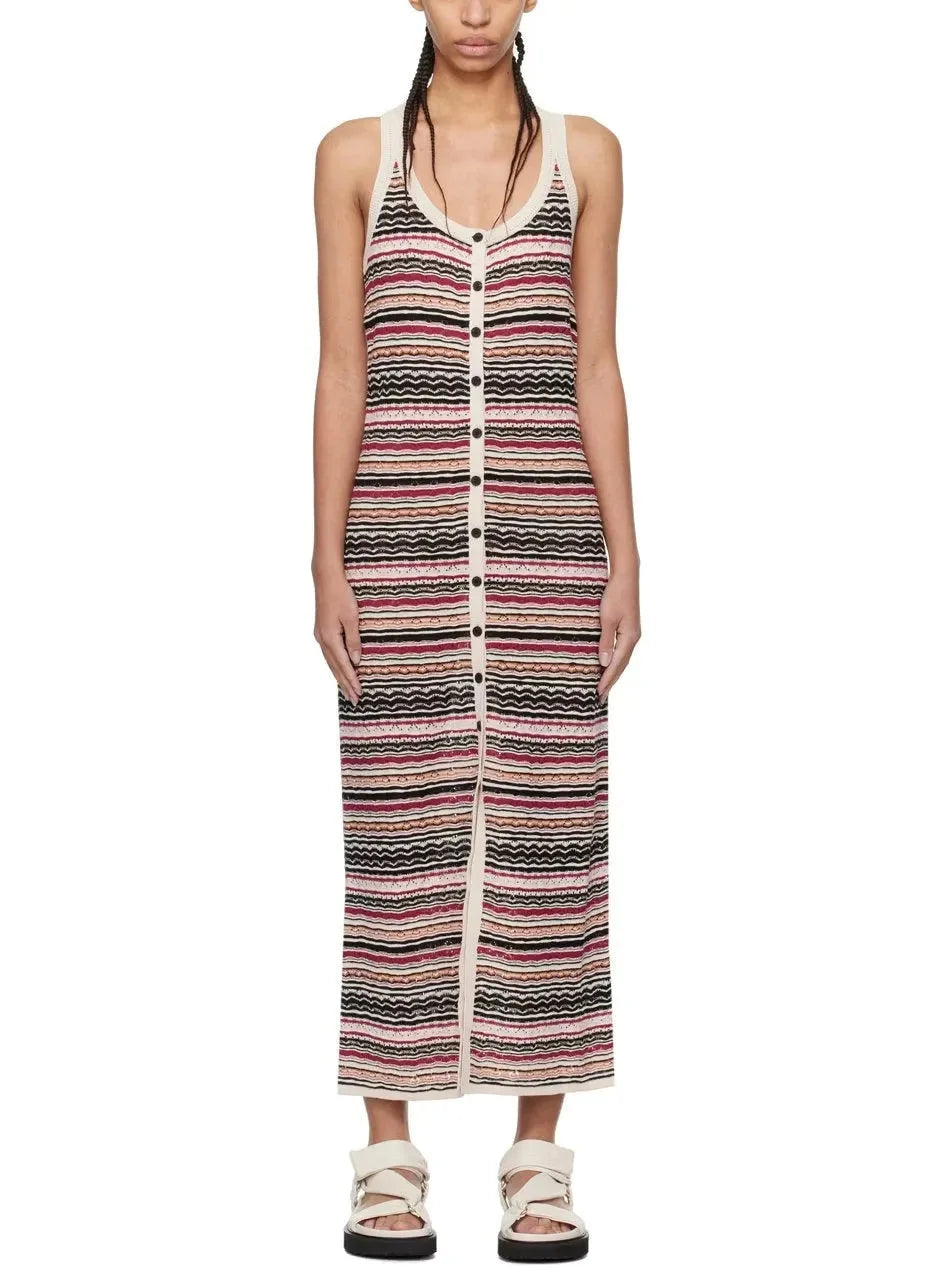 Seasonal Trends Knit Multicolor Sleeveless Maxi Dress