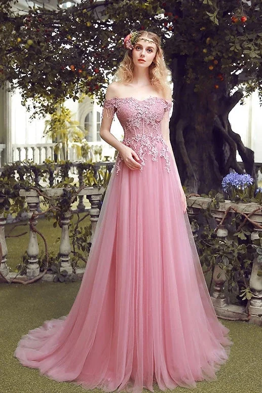 Stylish Savings New Style Sweetheart Long Tulle Prom Gown Unique Appliqued Party Dresses N2676