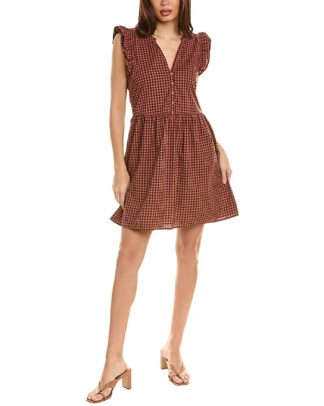 Budget Friendly Tegan Ruffled Mini Dress In Tajin Check