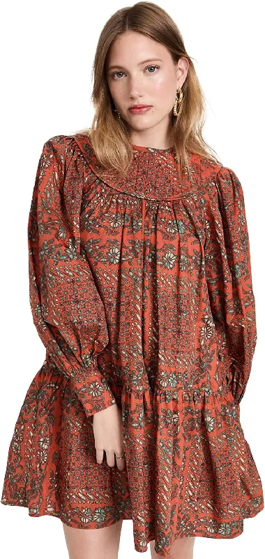 Great Prices On Feminine Styles Ulla Johnson Women's Ria Dress, Clementine, Orange Print Mini Dress