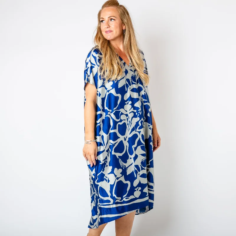 Urban Sophistication Floral Satin Kaftan Dress