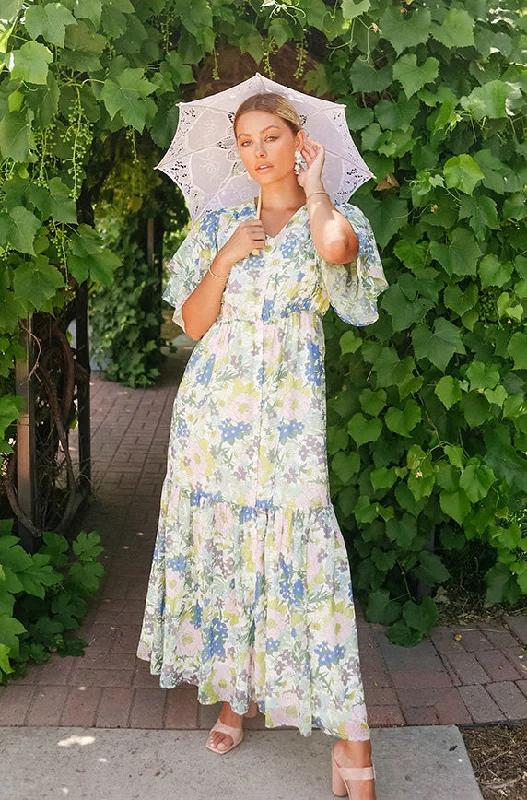 Comfortable Chic Aurora Periwinkle Floral Dress - DM Exclusive - Nursing Friendly - Maternity Friendly- FINAL SALE