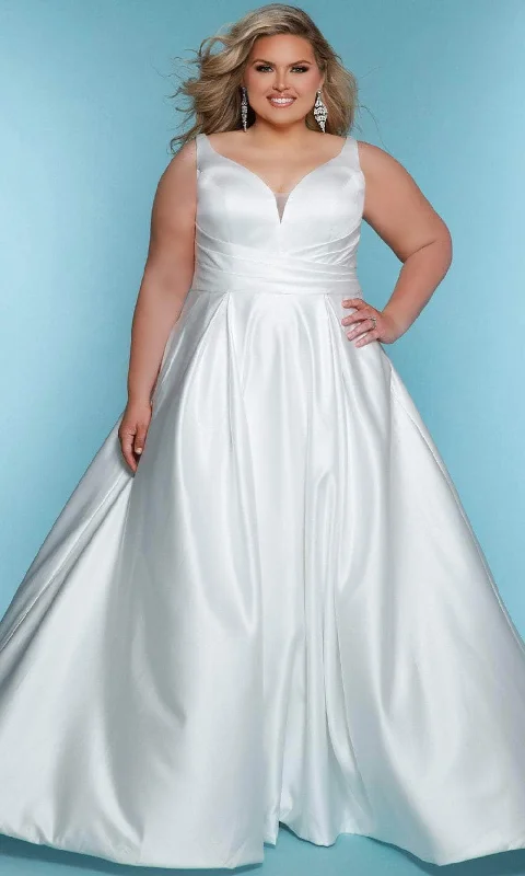 Huge Price Cut Sydney's Closet Bridal SC5317 - Sleeveless Plunging Neck Gown