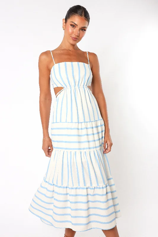 Fashion Sale Evelin Midi Dress - Blue Stripe