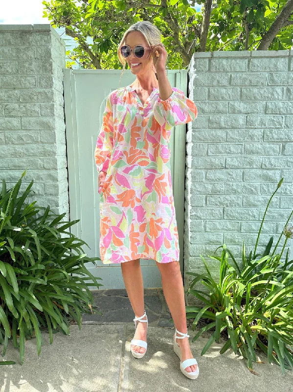 Mega Sale Florida Keys Floral Dress - Pink Multi