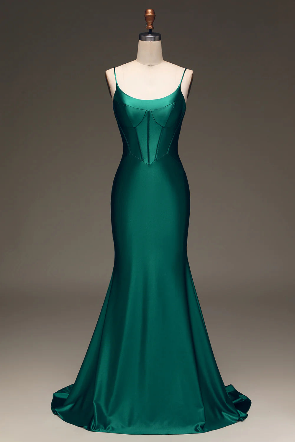 Modern Glamour Amzcw Dark Green Mermaid Spaghetti Straps Long Prom Dress With Sleeveless prom dresses with long sleeves