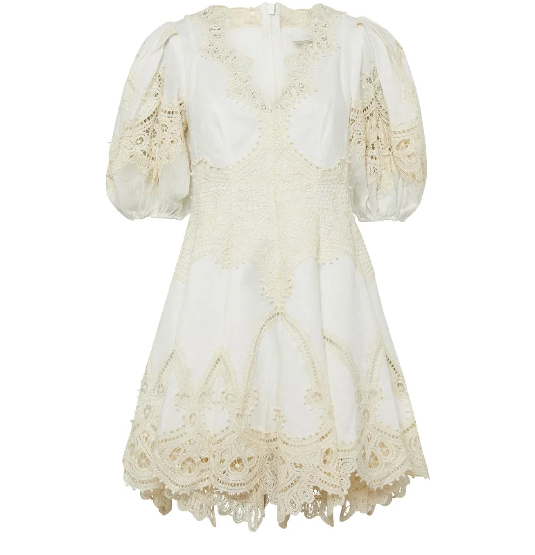 Exclusive Discount Zimmermann Tiggy Embroidered Mini Dress Ivory/Natural