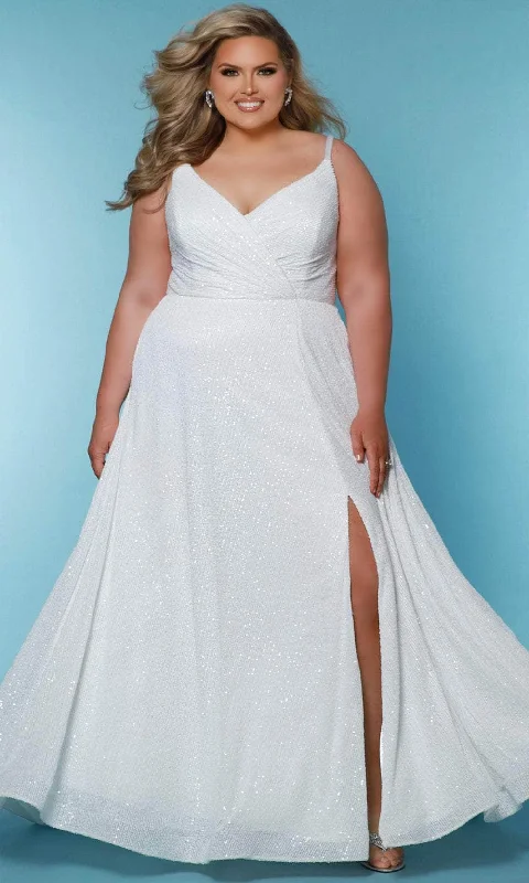 Special Offers, Don'T Miss Sydney's Closet Bridal SC5305 - V-Neck Surplice Bodice Gown