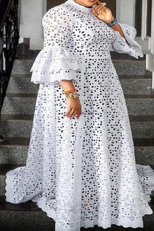 Chic Outfits Lace Glamorous Cutout Maxi Dress