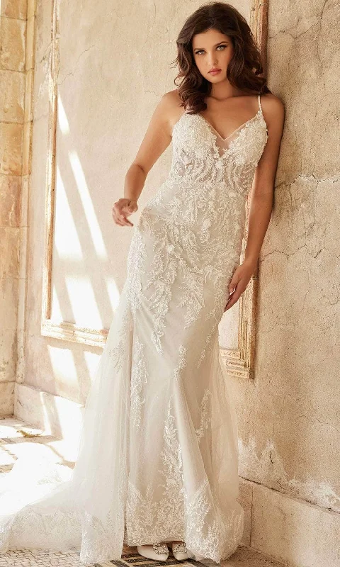 New Season Fashion Preview Sale Jovani Bridal JB37532 - V-Neck Laced Bridal Gown