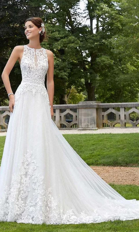 Effortless Chic Apparel Mori Lee Bridal - 5806 Shani Frosted Lace On English Net Ballgown