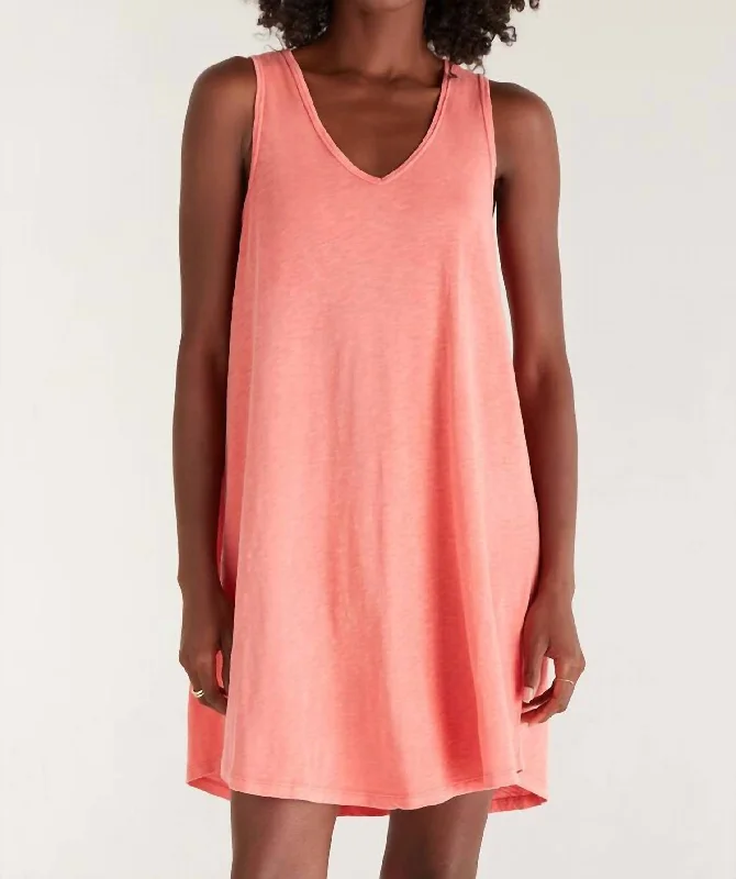 Big Discounts Breezy Mini Dress In Papaya Glow