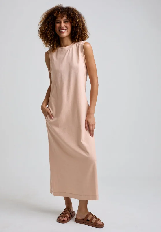 Stay Ahead In Style Kerri Sleeveless Jersey Maxi Dress In Pink