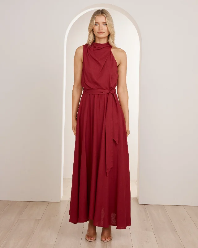 Chic Trend Collection Luna High Neck Midi Dress