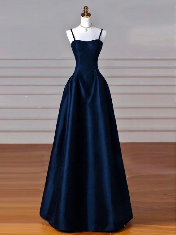 Wardrobe Upgrade Simple A-Line Satin Long Prom Dress, Long Formal Dress       S5275