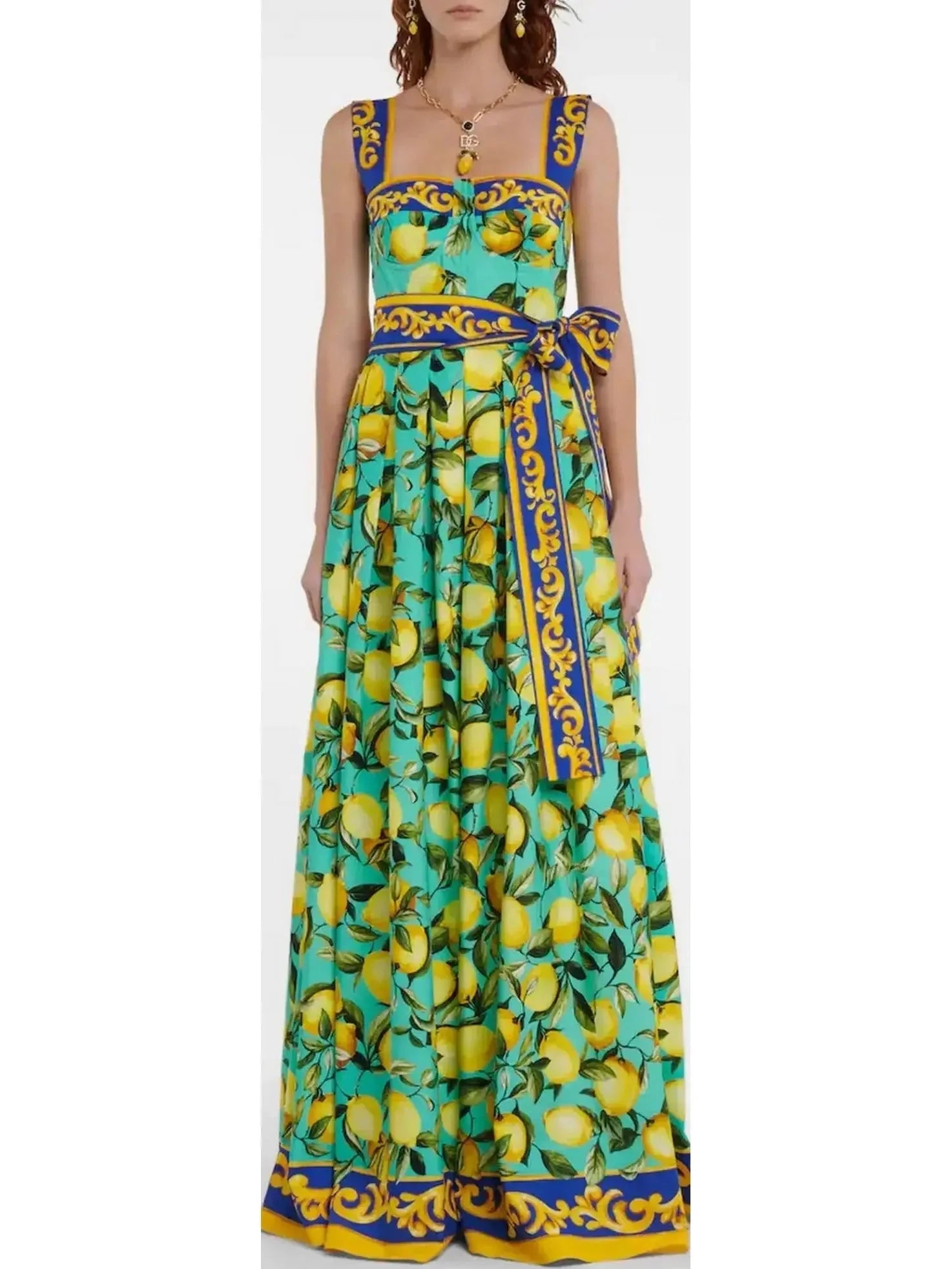 Big Savings Lemon Printed Maxi Dress