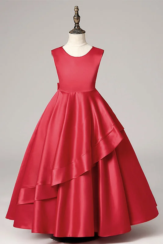 New Season Fashion Preview Sale Burgundy Stain Sleeveless Ruffles Princess Gown Flower Girl Dresses