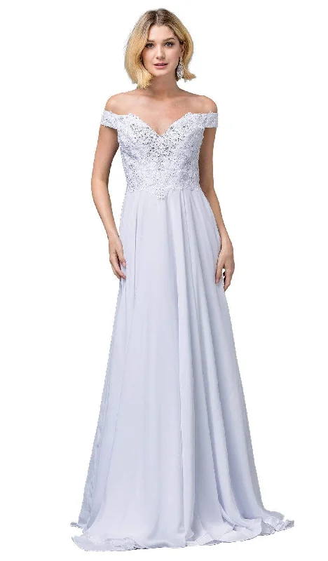 Limited Time Deal Dancing Queen Bridal - 137 Embellished Off-Shoulder A-line Gown