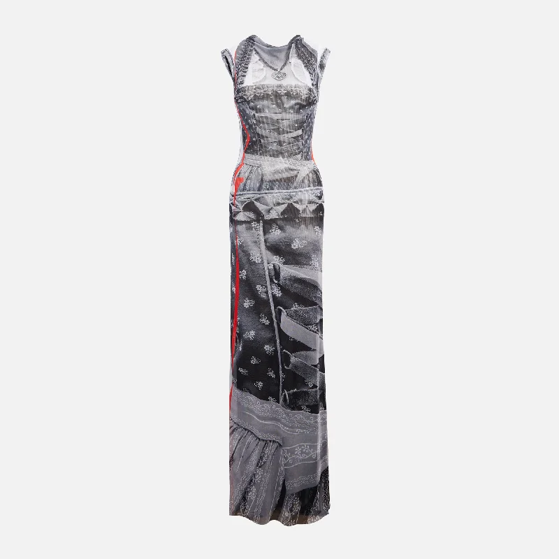 Hot Picks Ottolinger Mesh Maxi Dress - Dirndl Print