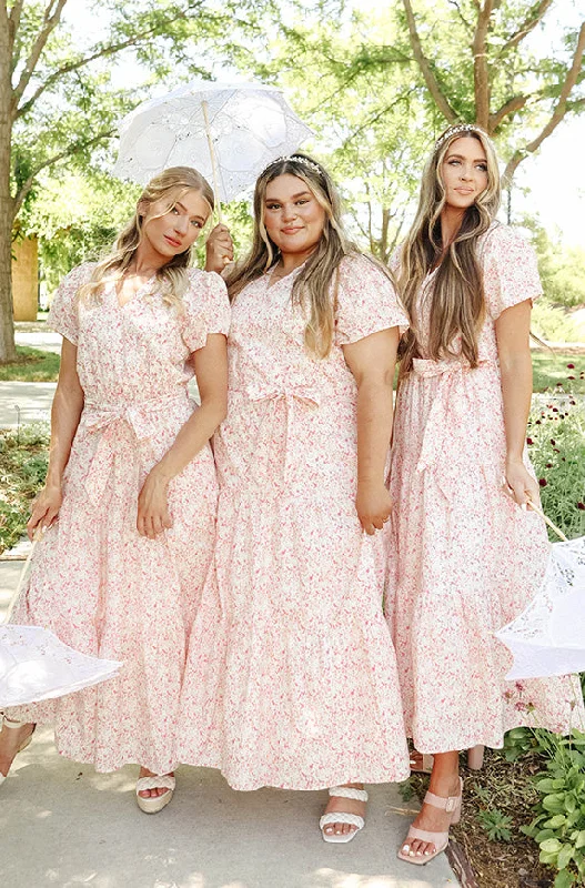 Pastel Styles Layton Pink Floral Dress - DM Exclusive - Nursing Friendly