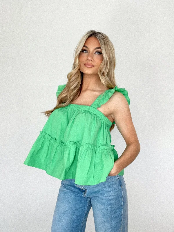 Casual Chic Seascape Ruffle Tank