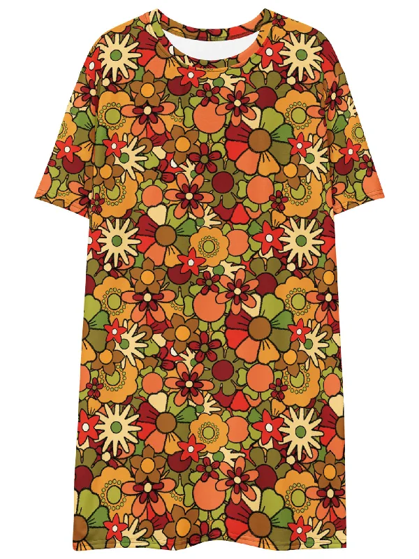 Step Ahead, Lead The Trend Groovy Floral T-shirt dress