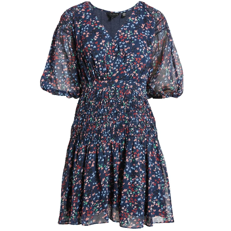 Mid - Week Surprise Ted Baker Women's Casidee Heart Print Puff Sleeve Chiffon Mini Dress