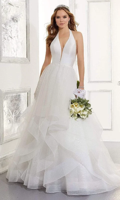 Elegant Attire Mori Lee Bridal - 5866 Arabella Halter Tiered Tulle Wedding Gown