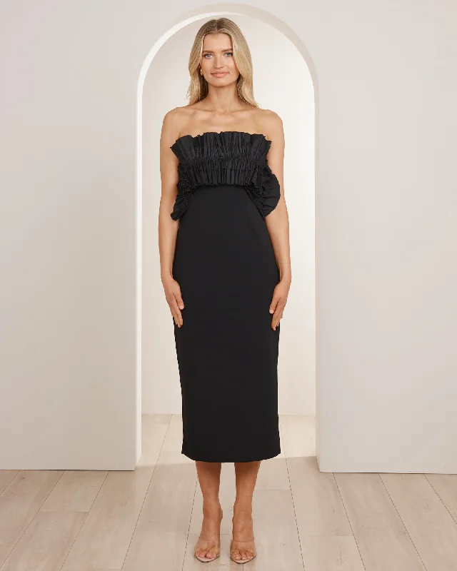 Gorgeous Glamour Collection Peta Frill Detail Midi Dress