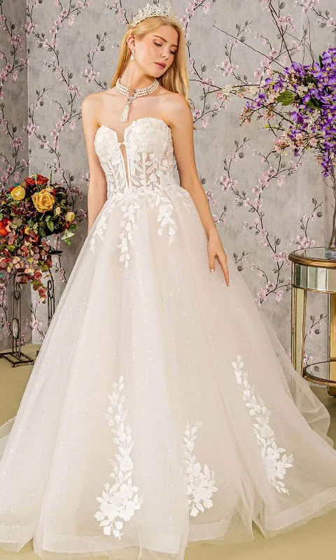 Elegant Styles GLS by Gloria Bridal GL3349 - Strapless Embroidered Ballgown