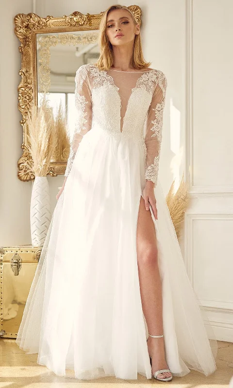 Relaxed Style Nox Anabel Bridal JE911 - Illusion Bateau Bridal Gown