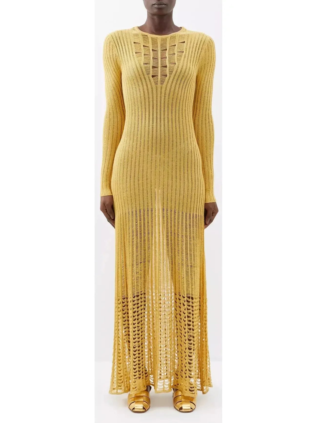 Trend Setting Wardrobe Ribbed-Knit Maxi Dress, Yellow