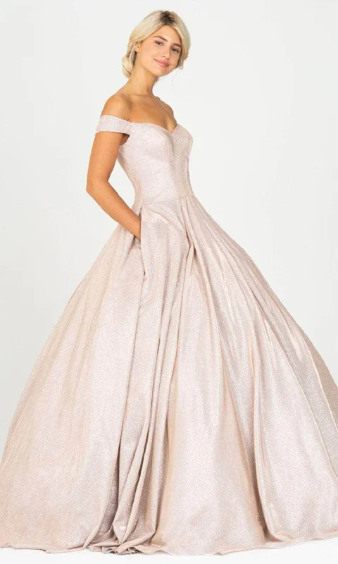 Budget Friendly Eureka Fashion 9677 - Metallic Off-Shoulder Ballgown