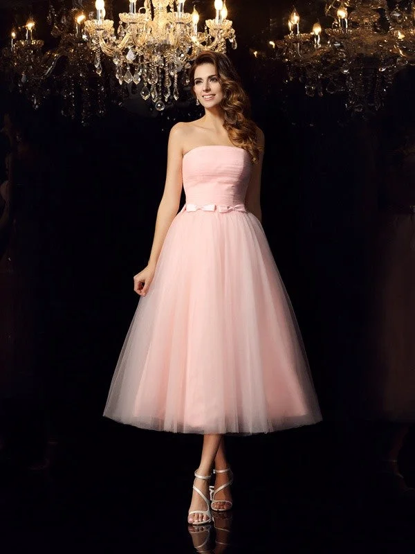 Hot Styles Ball Gown Strapless Sash/Ribbon/Belt Sleeveless Short Satin Quinceanera Dresses