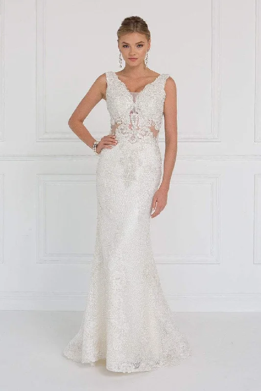 Hot Deals Elizabeth K Bridal - GL1533 Bead Embellished Fitted Evening Gown