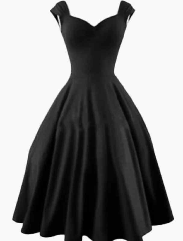 Relaxed Style A-Line Elegant Vintage Cocktail Party Prom Dress Sweetheart Neckline Sleeveless Short / Mini Satin with Pleats