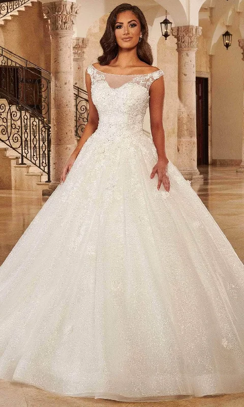 Limited Stock, Big Discounts Mary's Bridal MB6097 - Off-Shoulder Bateau Neck Wedding Gown