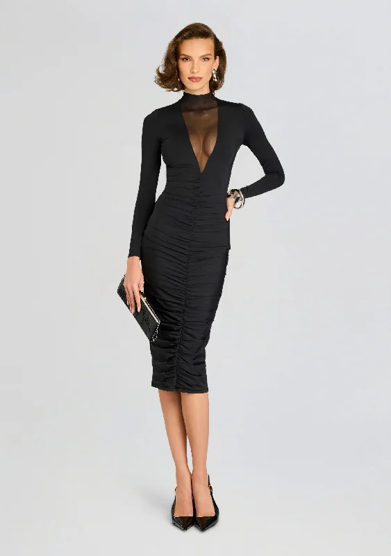 Unleash Your Trend Driven Style Priyanka Mesh V-Cut Midi Dress